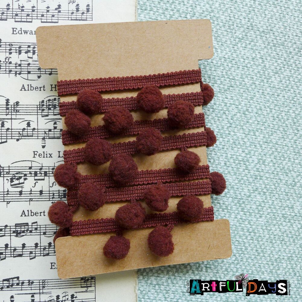 Brown Bobble Pom Pom Trim