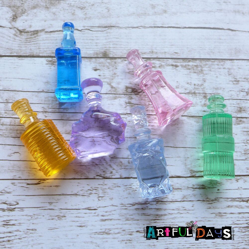 Colourful Resin Bottles, 6pcs (E5004)
