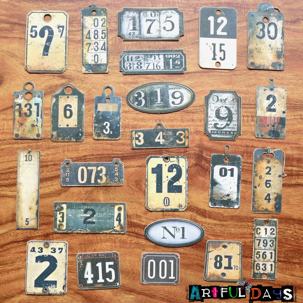 Vintage Card Tags - Distressed Browns Ephemera (PA002)