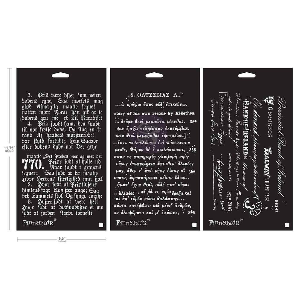 NEW Release Limited Edition - Finnabair Stencil Set 3pcs – Old Pages (951320)