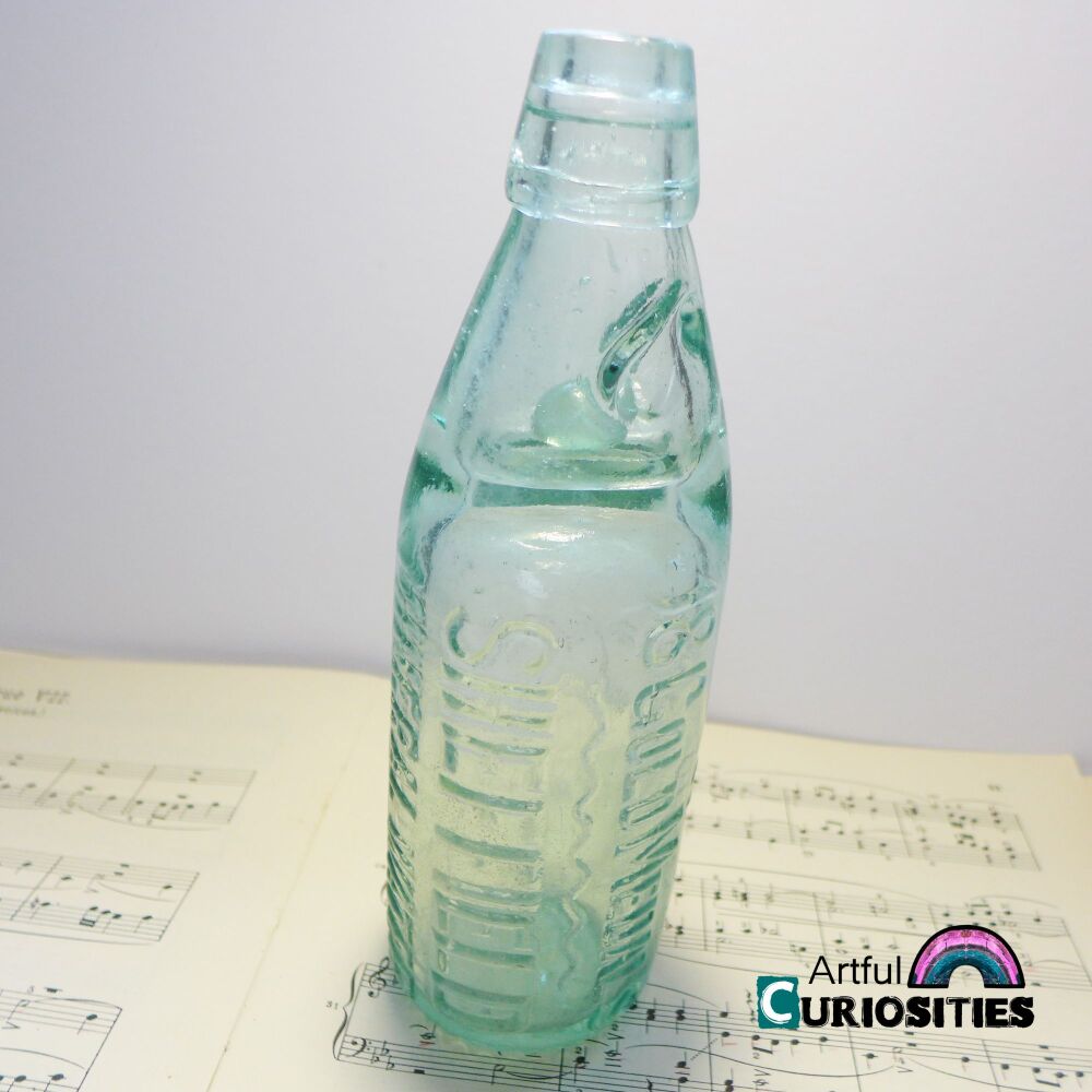 Decorative Spoons - Old Vintage Embossed Codd Neck Glass Bottle - AC412