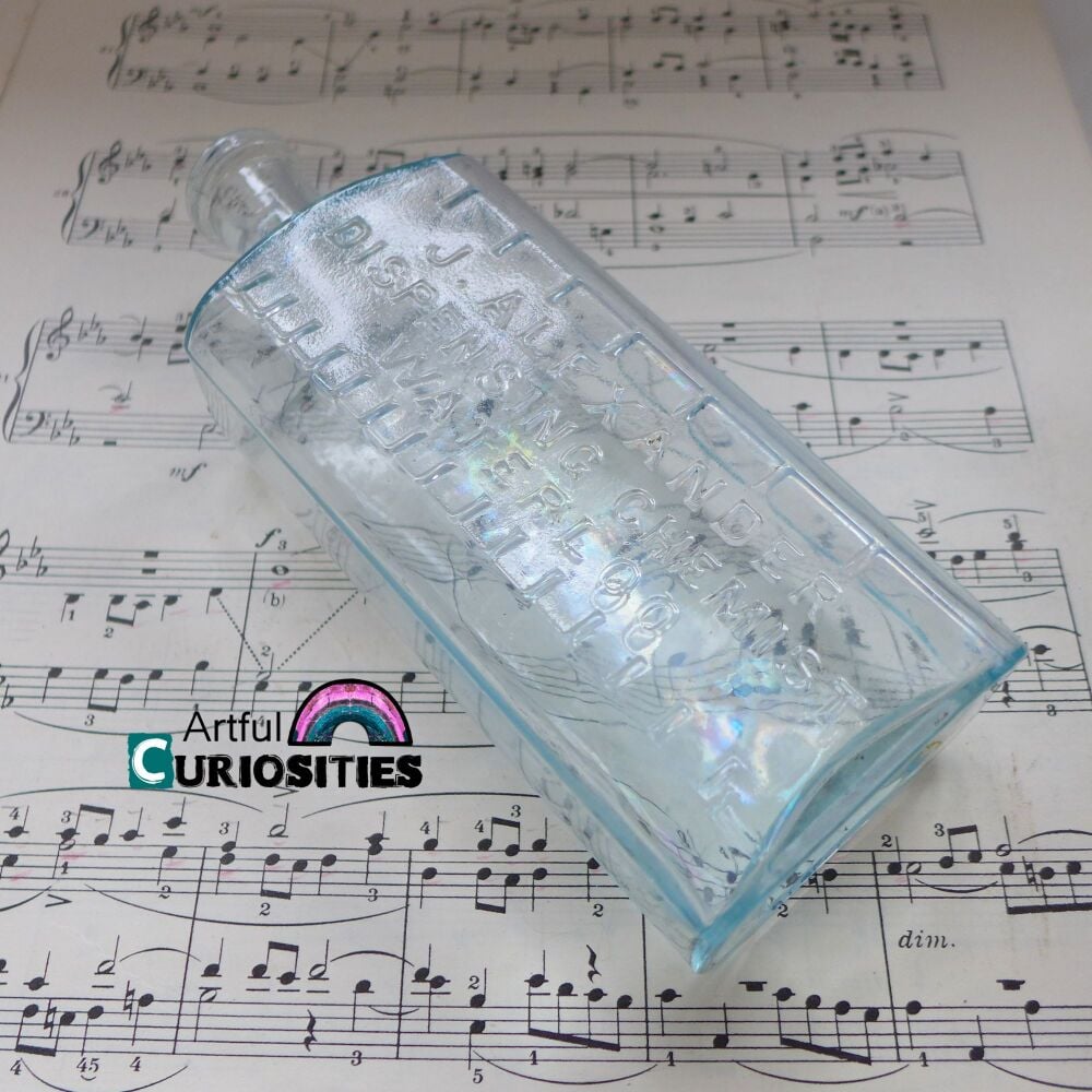 Decorative Spoons - Old Vintage Embossed Chemist Glass Bottle - AC013