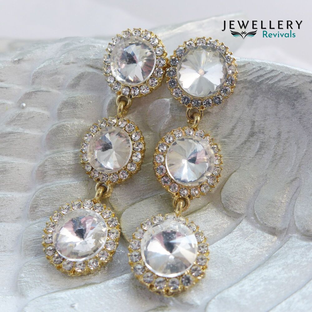 Gold Tone Sparkle Earrings (JE035)