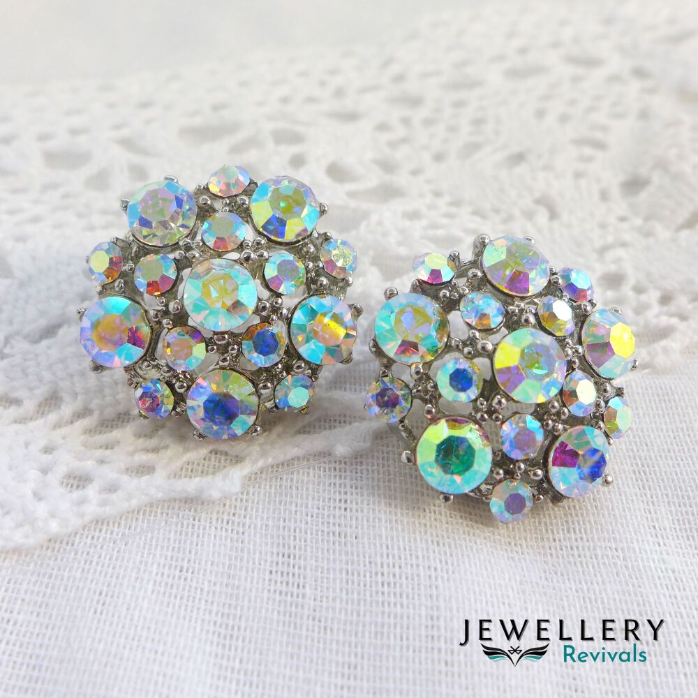 Clustered Aurora Borealis Earrings (JE038)