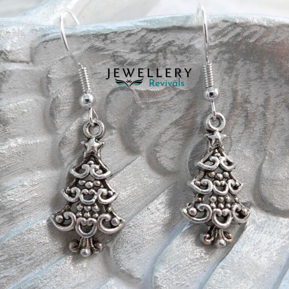Fancy Festive Christmas Tree Earrings (JE046)