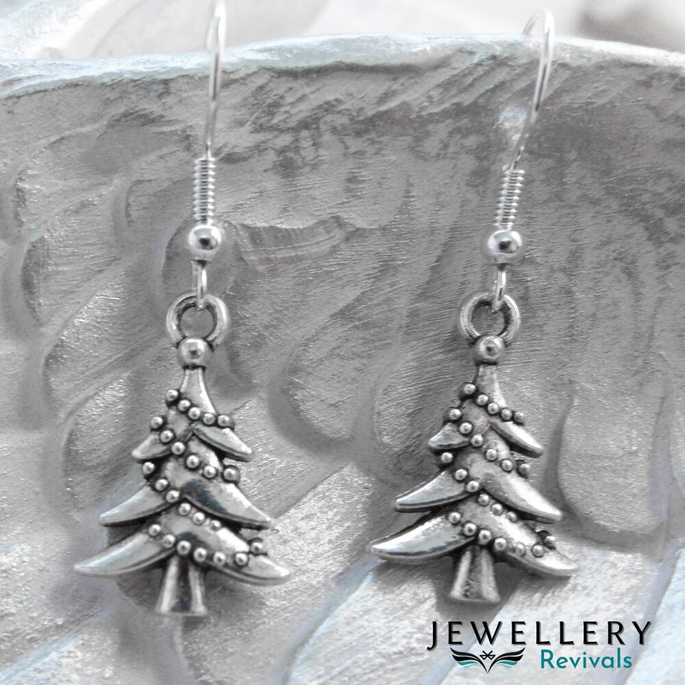 Festive Pine Christmas Tree Earrings (JE047)