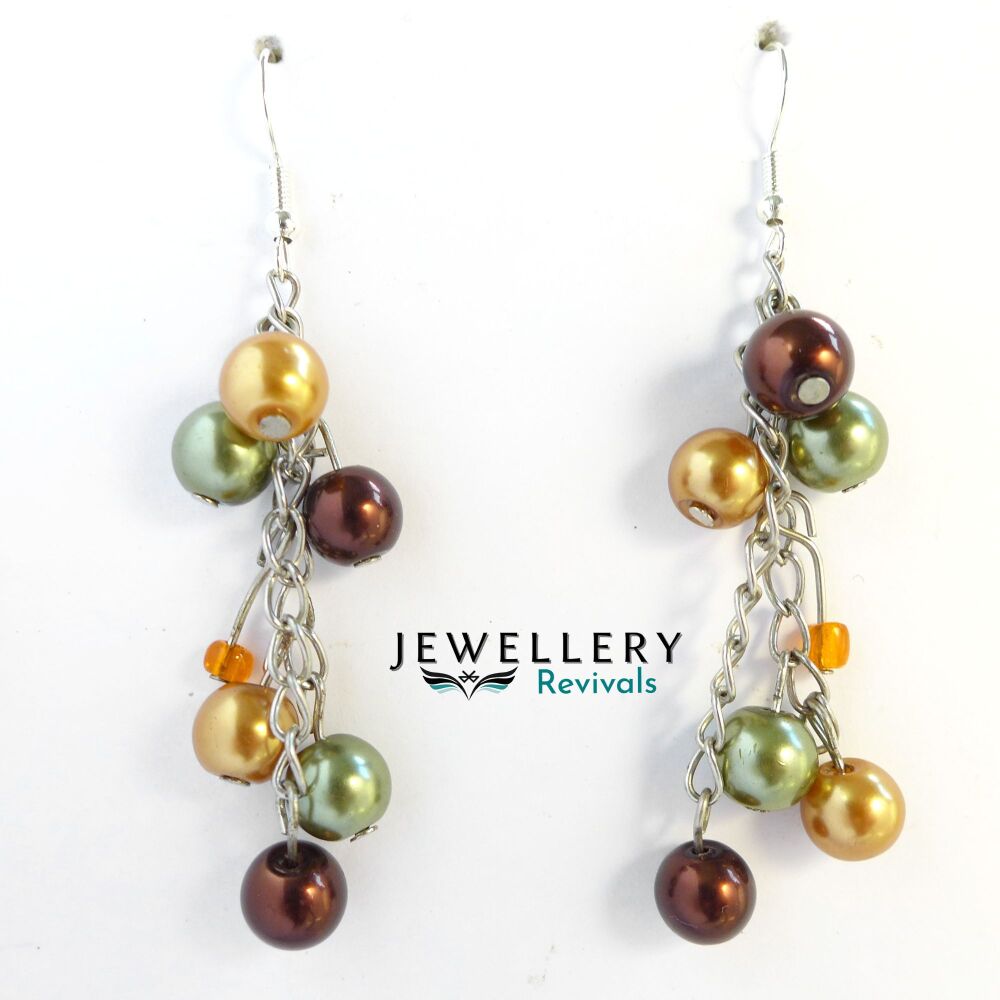 Metallic Bauble Bead Drop Earrings (JE050)