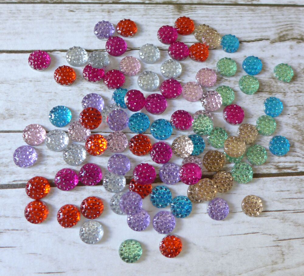 Tiny Dotted Gems 6mm, 90pcs Assorted Colours