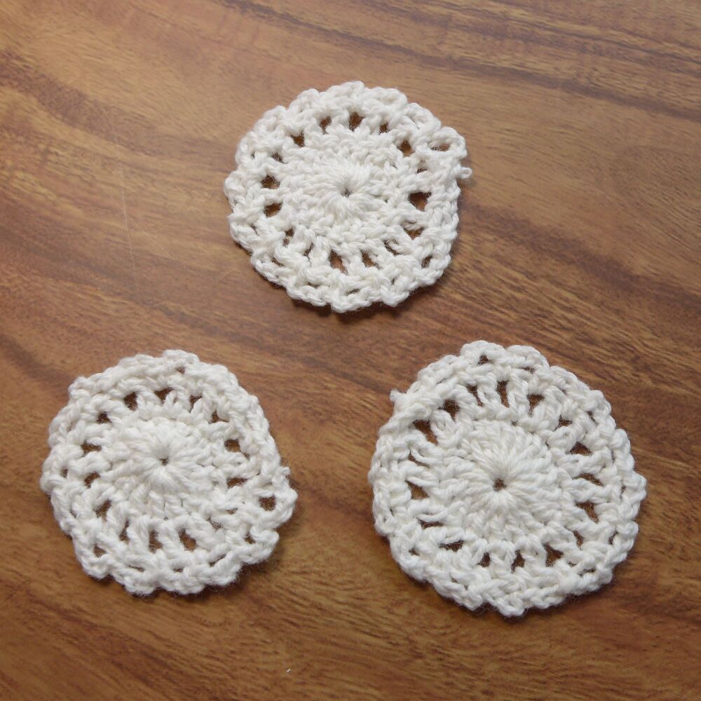 Mini Crochet Circles, 3 pcs - 4cm