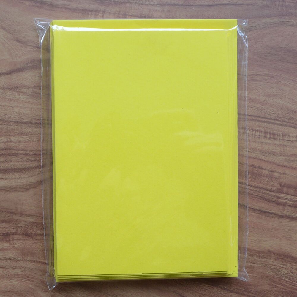 Yellow Card Blanks & Envelopes - A6 Size, Pack of 10