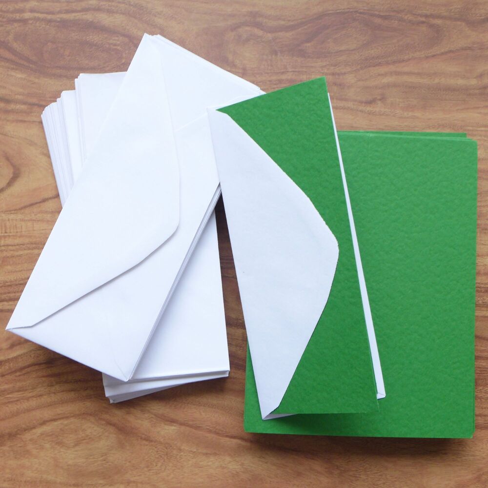 Card Blanks & Envelopes - Pack of 50 Slim Green