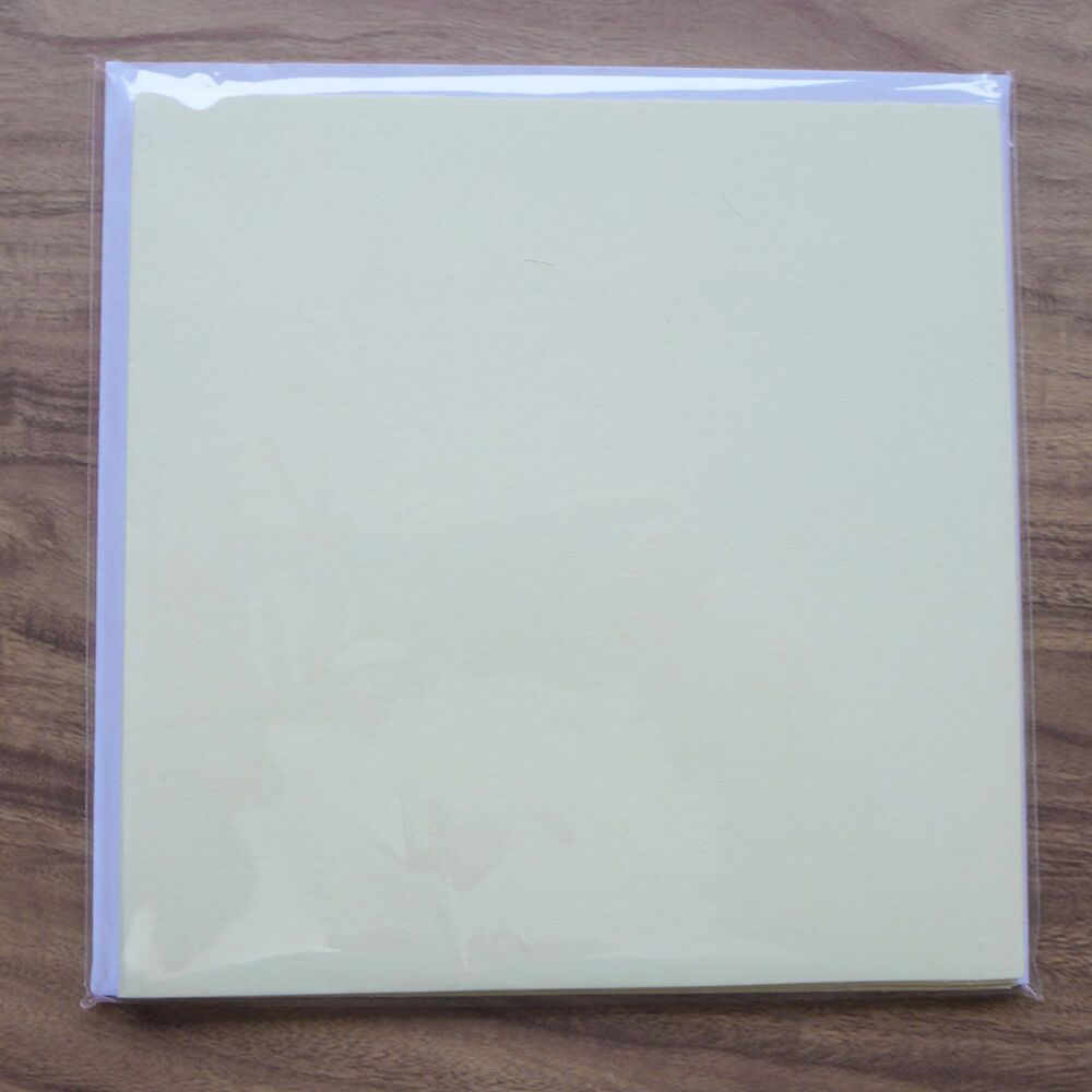 Card Blanks & Envelopes - 6x6 Cream Card White Envelope, Pack of 5
