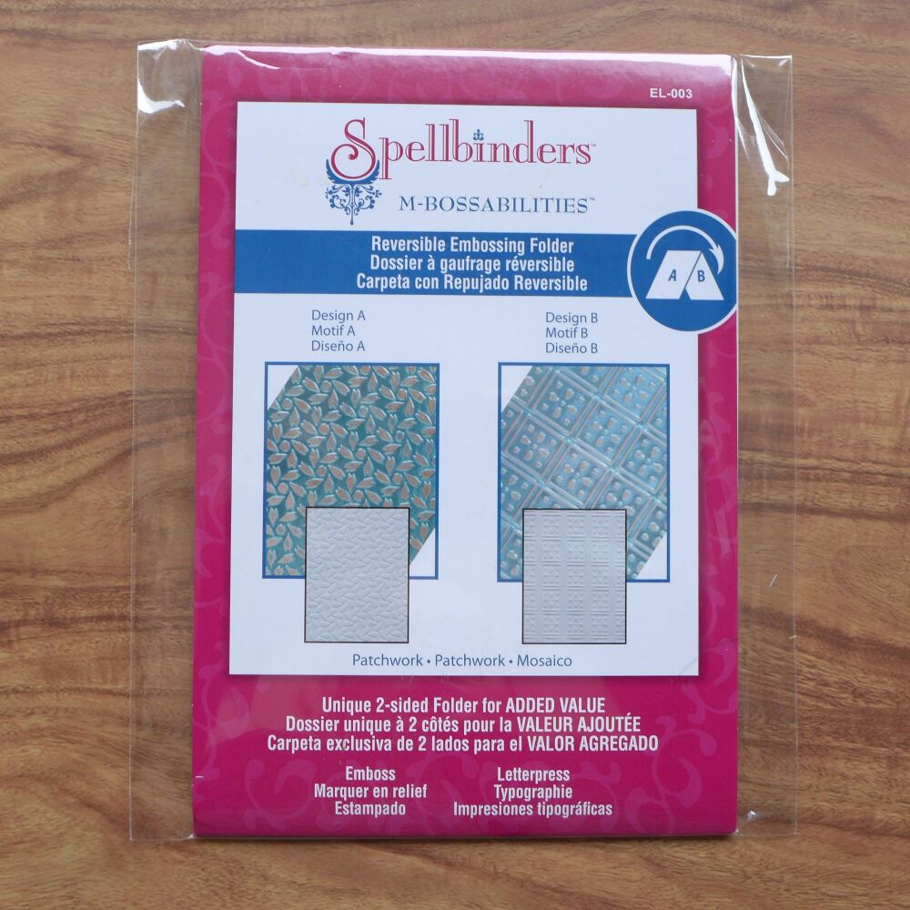 Spellbinders M-Bossabilties Reversible Embossing Folder - Patchwork & Mosaico