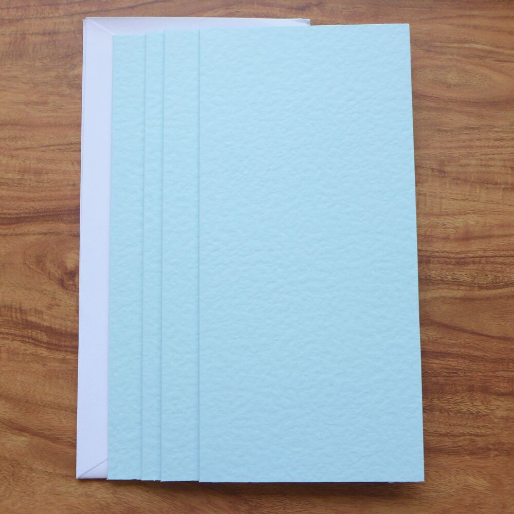 Card Blanks & Envelopes - DL, Pale Blue Texture Card Pack of 4