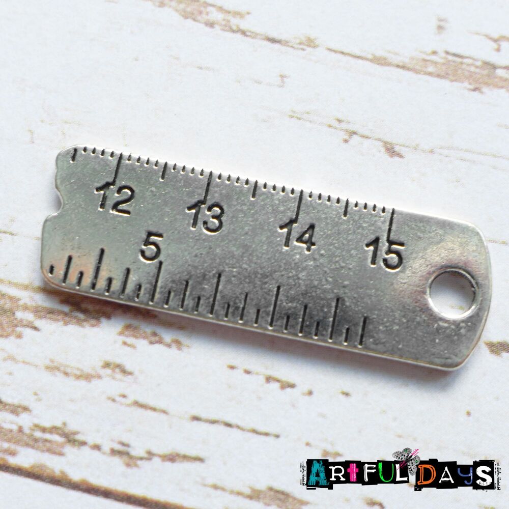 Silver Tone Mini Ruler Charms, 4pcs (C086)