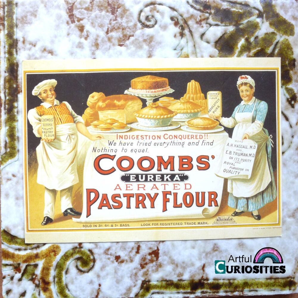 Postcard Single - Coombs' Eureka Aerated Pastry Flour Vintage Ad - AC439