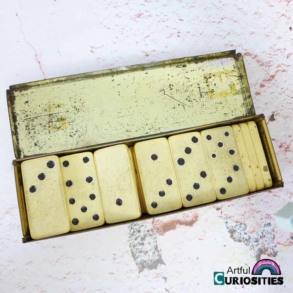 Vintage - Woodbine Metal Tin & Dominoes - AC462