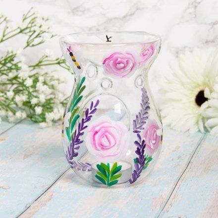 Pink rose wax burner