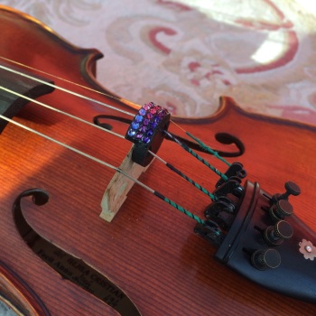 Violin and Viola Mutes - Horizontal Stripes - Purple Velvet, Tanzanite & Amethyst