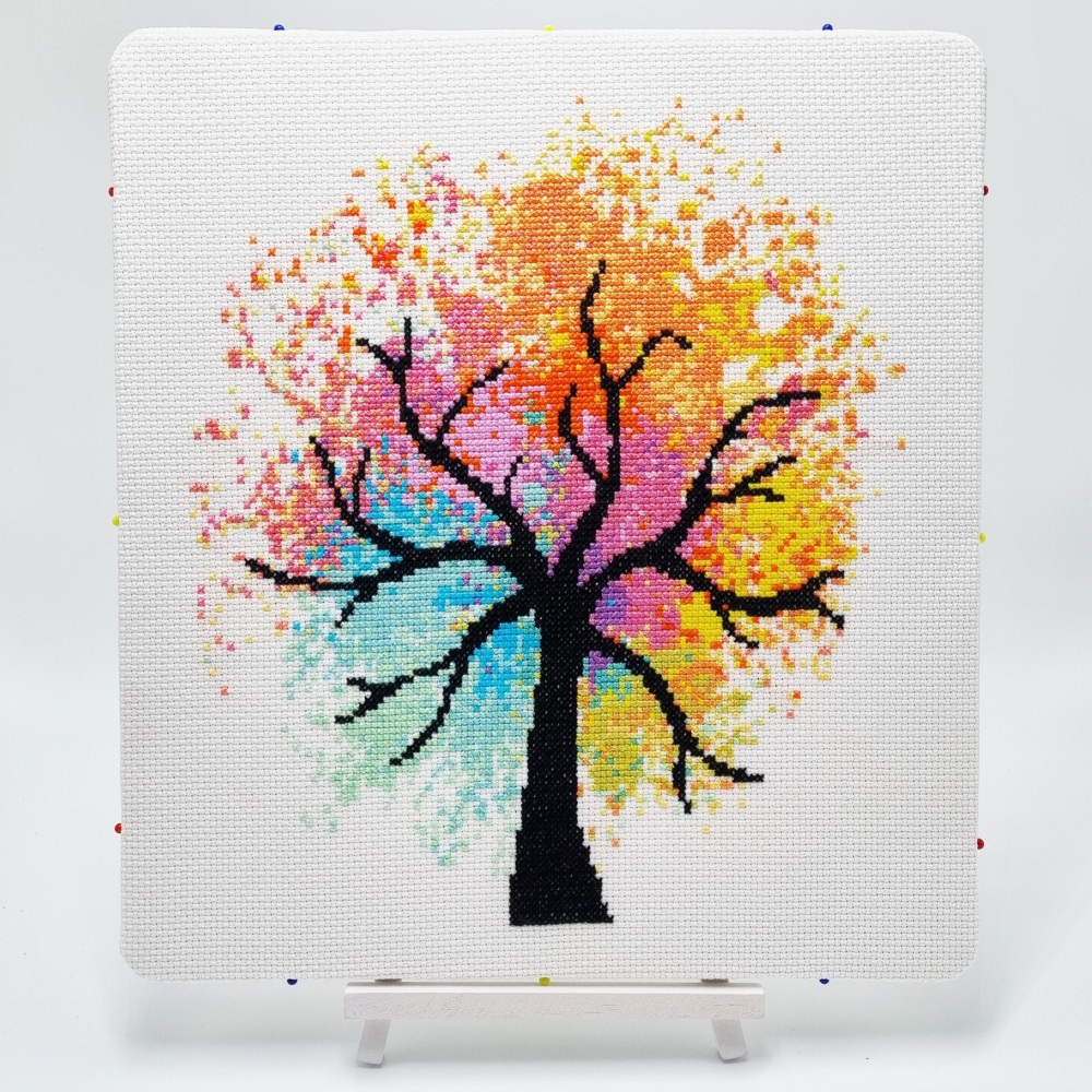 Counted cross stitch  Watercolour tree by Meloca Designs
