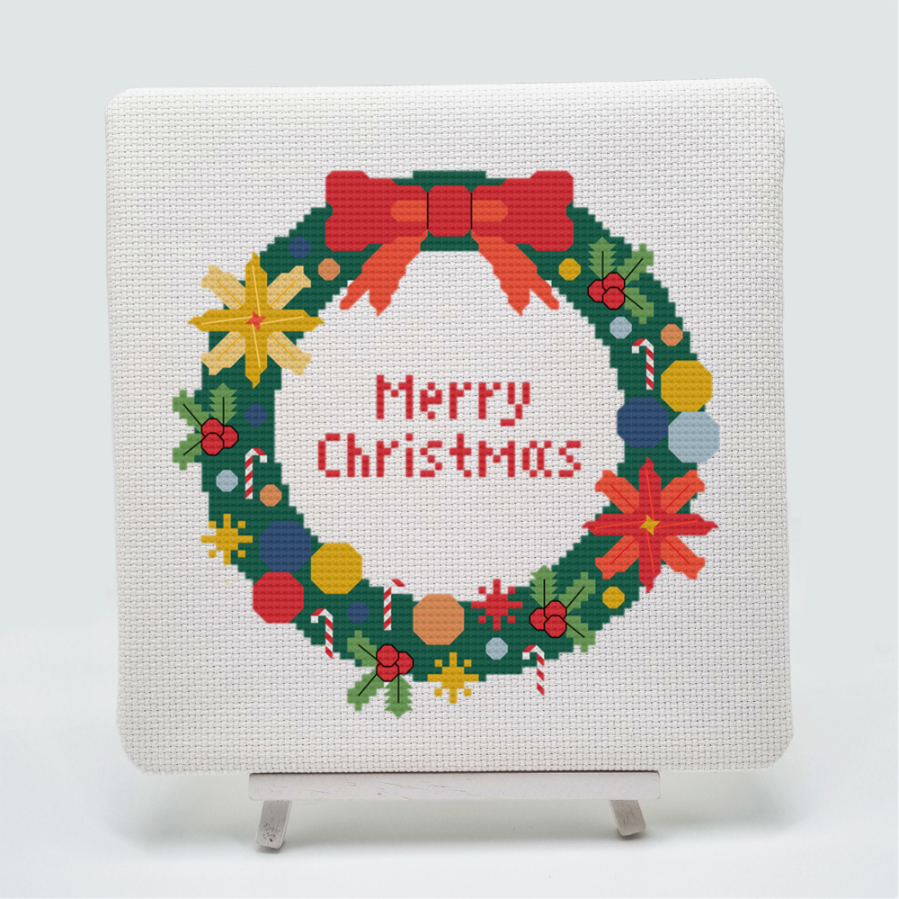 Counted cross stitch  Christmas Wreath by Meloca Designs