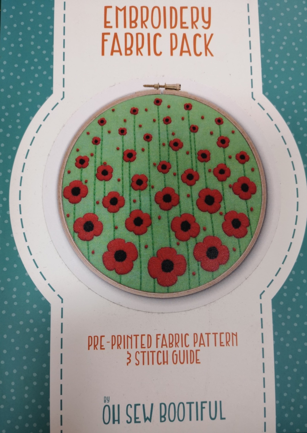 embroidery fabric pack by Oh Sew Bootiful - poppies