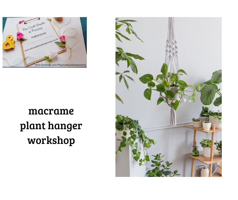 macrame plant hanger Wednesday 3rd July 10am - 1.30pm