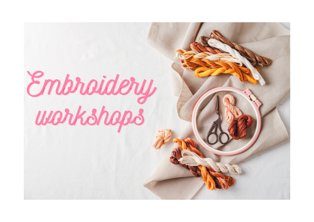 hand embroidery workshop Tuesday 18th June 10am - 12noon