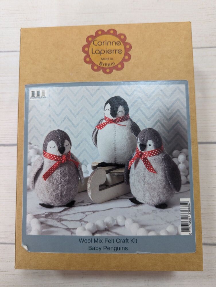 Corinne Lapierre Wool mix felt craft kit baby penguins