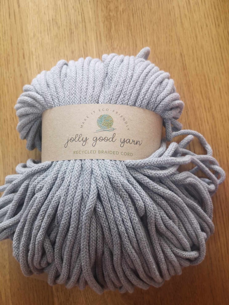 recycled braided cord by Jolly Good Yarn - grey