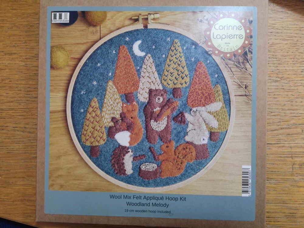 wool mix felt applique hoot kit woodland melody