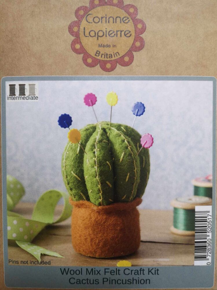 wool mix felt craft kit  cactus pincushion