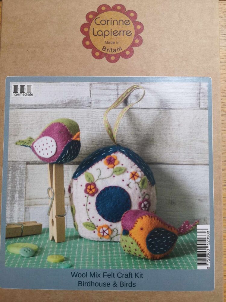 wool mix felt craft kit Birdhouse & Birds