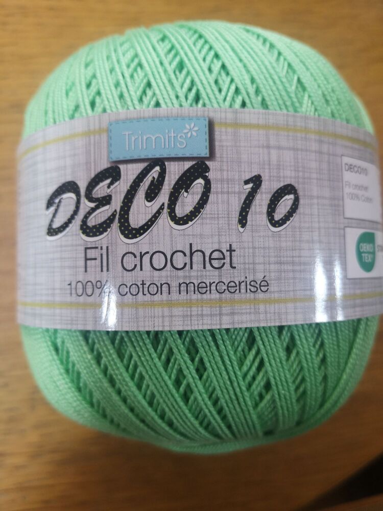 Trimits Deco 10 crochet yarn mint green