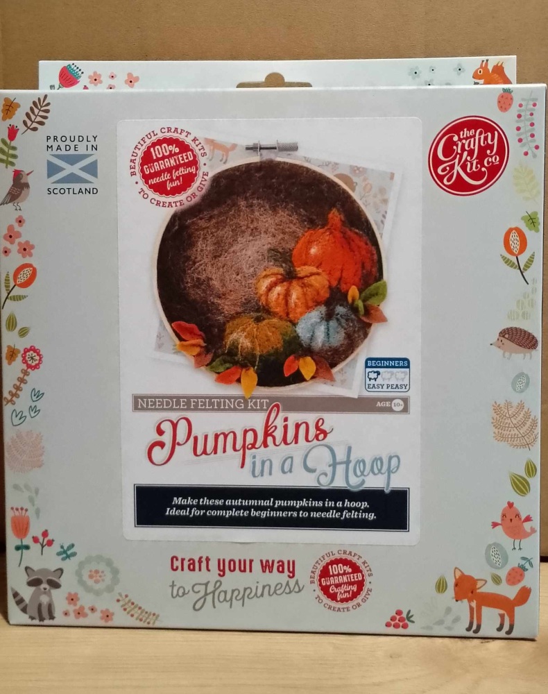 pumpkins in a hoop - Needle felting kit by  The Crafty Kit Co