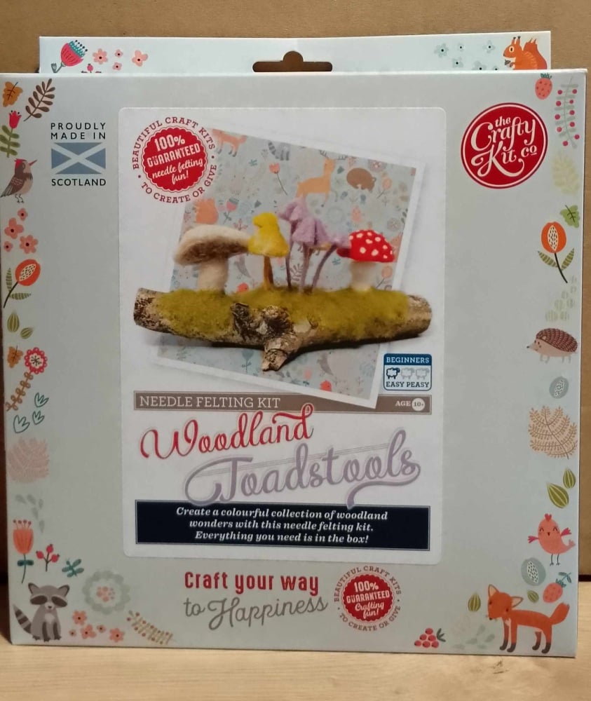 needle felting kit Woodland toadstools by The Crafty Kit Co