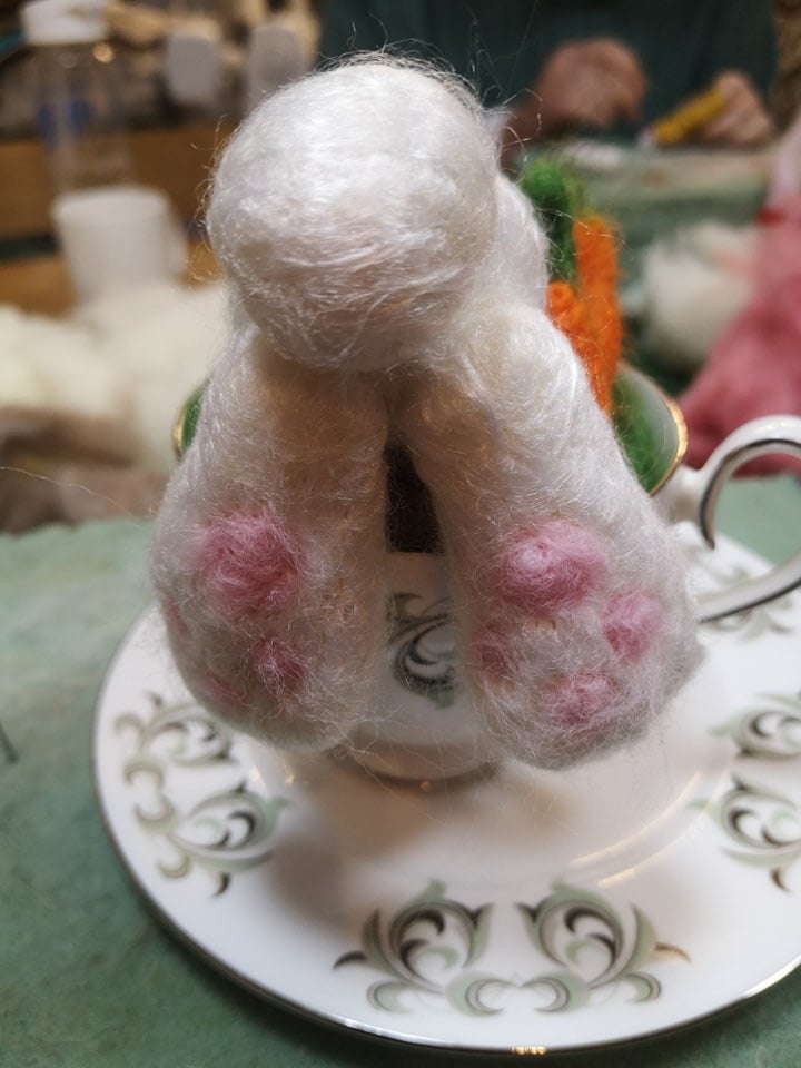 needle felted bunny in a tea cup! Monday 3rd March 10am - 12noon