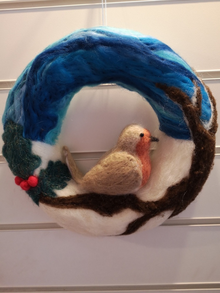 needle felted wreath workshop Friday 19th December 10am - 2pm