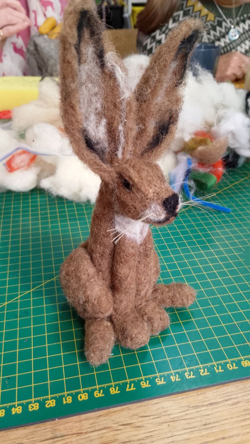 needle felted hares Friday 26th June 6pm - 10pm