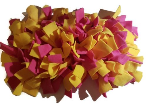 Pink and Yellow Mini Fleecy Forage Treat Mat