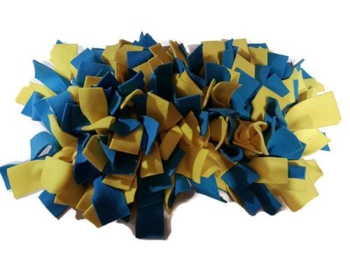 Yellow and Turquoise Mini Fleecy Forage Treat Mat