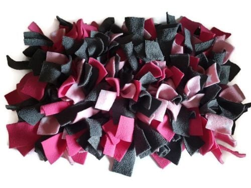 Grey, Cerise and Pink Stars Mini Fleecy Forage Treat Mat