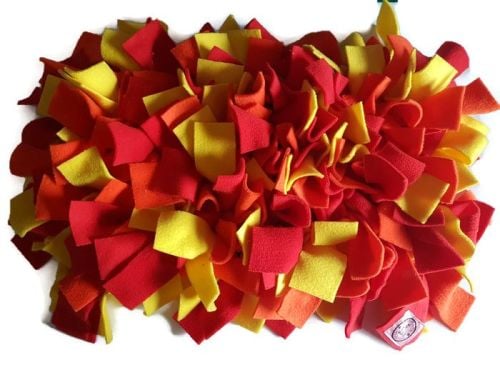 Red, Orange and Yellow Mini Fleecy Forage Treat Mat