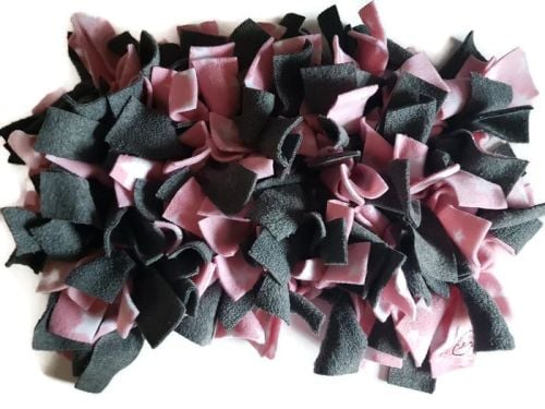 Grey and Pink Stars Mini Fleecy Forage Treat Mat