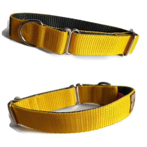 1" Double Webbing Yellow/Grey Whippet House Collar 