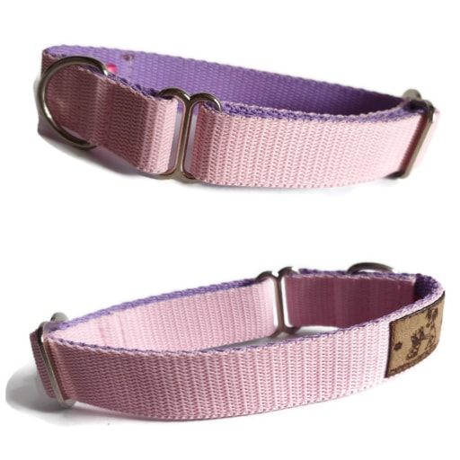 1" Double Webbing Baby Pink/ Lilac Whippet House Collar 