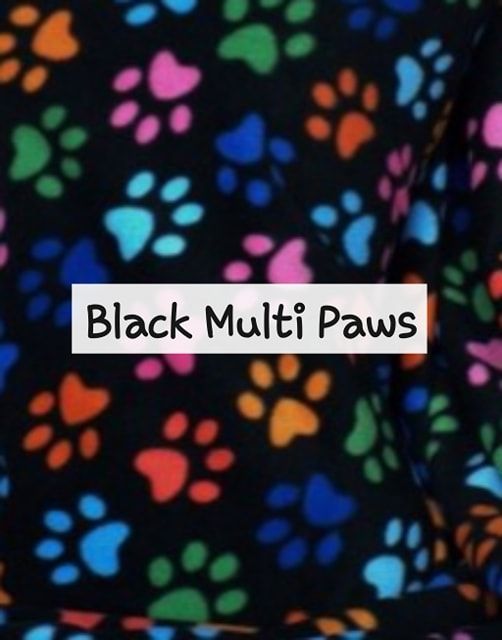 Black Multi Paws Fleece