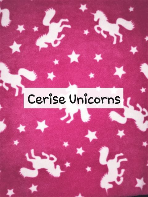 cerise unicorns fleece