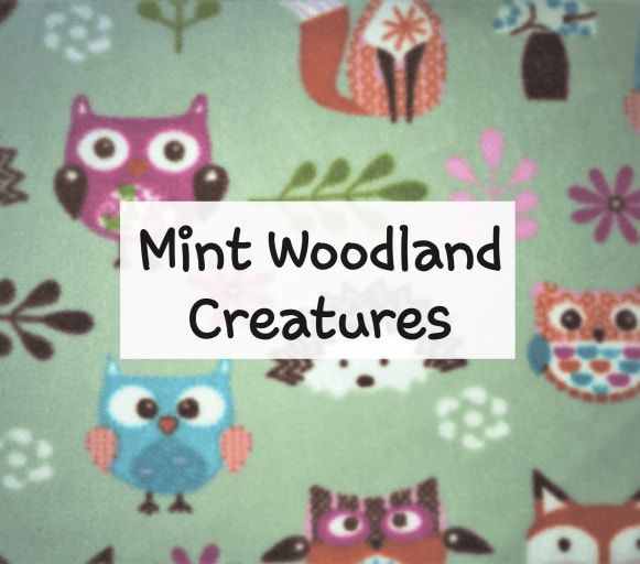 mint woodland creatures fleece