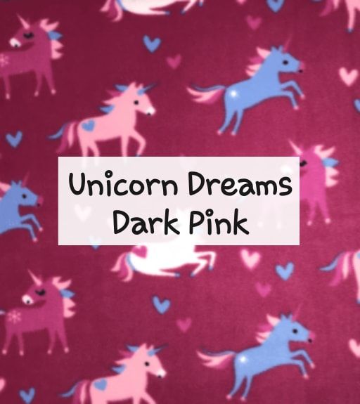 unicorn dreams dark pink fleece